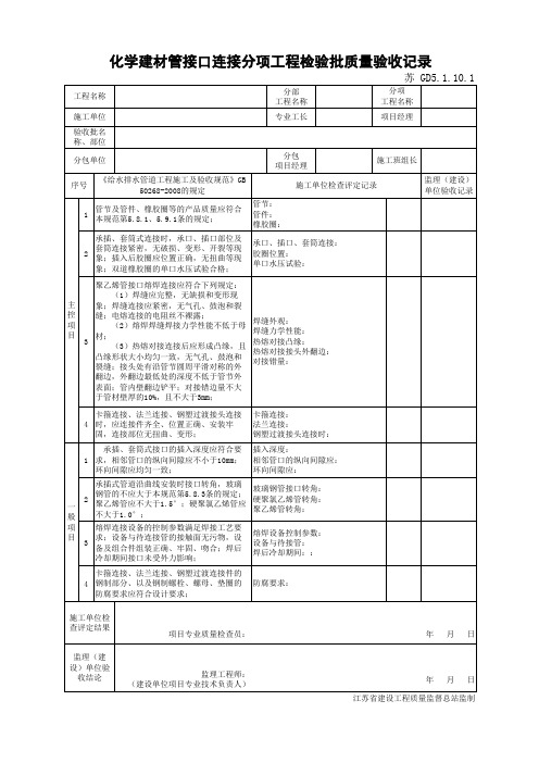 江苏省建设工程质监0190910六版表格文件GD5.1.10.1