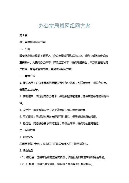 办公室局域网组网方案