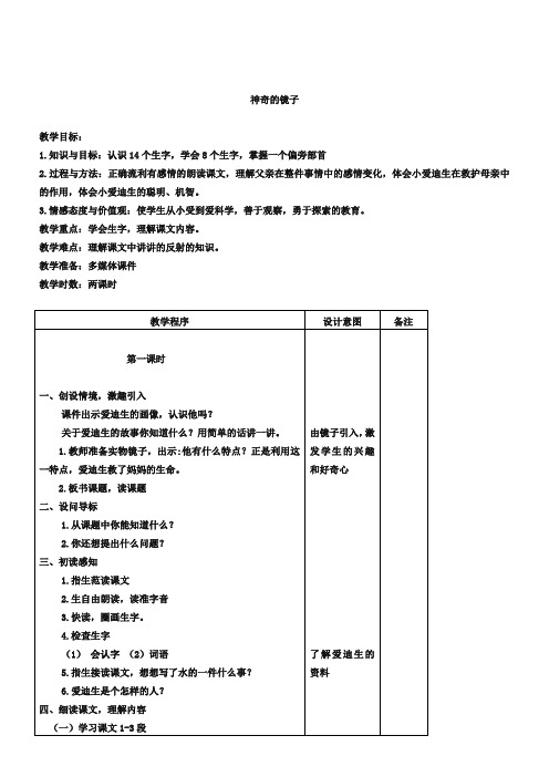 《神奇的镜子》教案