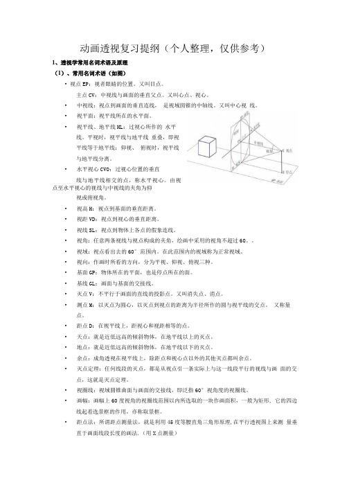 数字媒体专业 动画透视-复习资料.doc