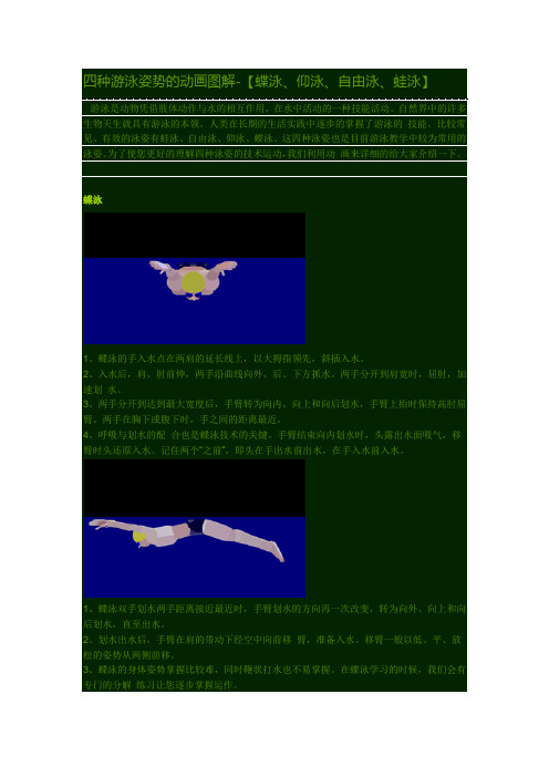 四种游泳姿势的图解