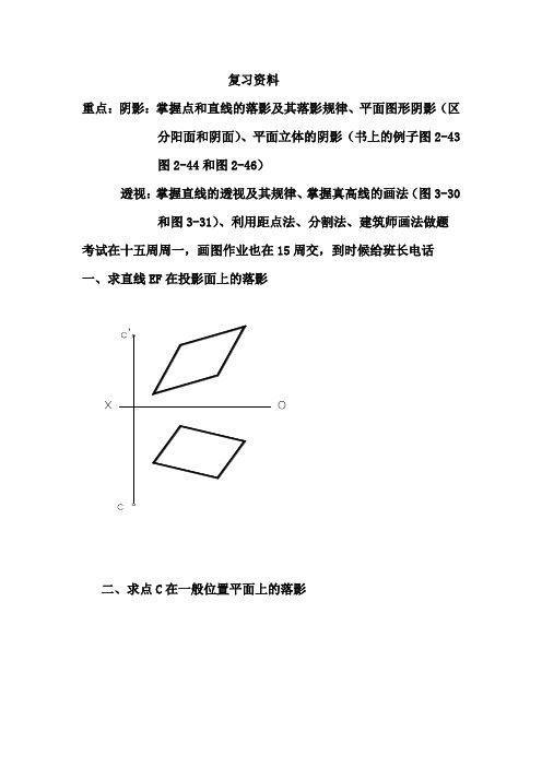 阴影透视复习资料