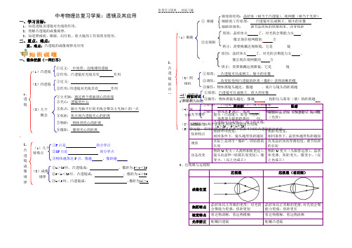 中考物理总复习学案透镜及其应用