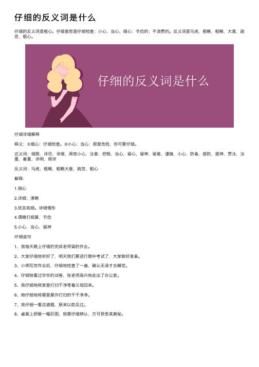 仔细的反义词是什么