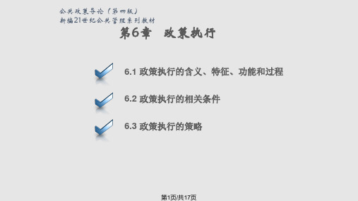 公共政策导论(第四版)第6章PPT课件