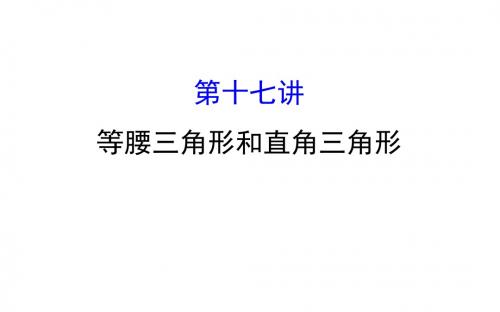 2018中考数学专题复习 第十七讲 等腰三角形和直角三角形(共83张PPT)