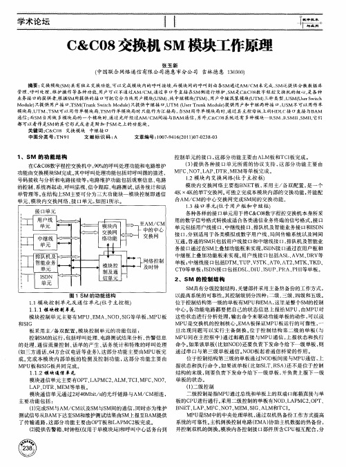 C&C08交换机SM模块工作原理