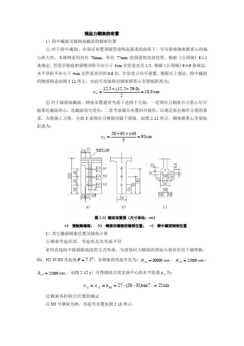 预应力钢束的布置