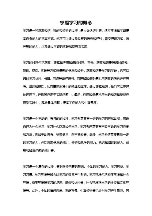 掌握学习的概念