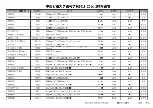 2013-2014-2胜利学院课表(教学办教师)-Sheet1