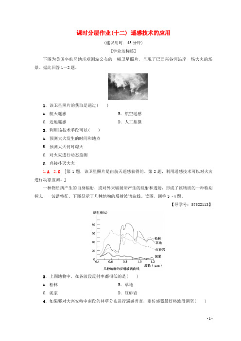 最新2019高中地理 第3章 地理信息技术的应用 课时分层作业12 遥感技术的应用 中图版必修3