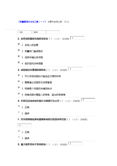 质量管理方法与工具