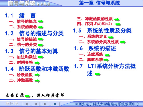 西安电子科技大学 信号与系统课件第一章