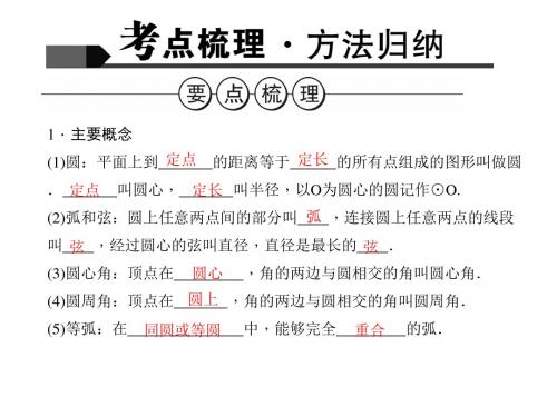 2016聚焦中考数学(辽宁省)考点聚焦课件 第23讲 圆的基本性质