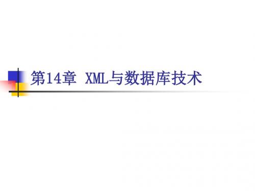 第14章 XML与数据库技术