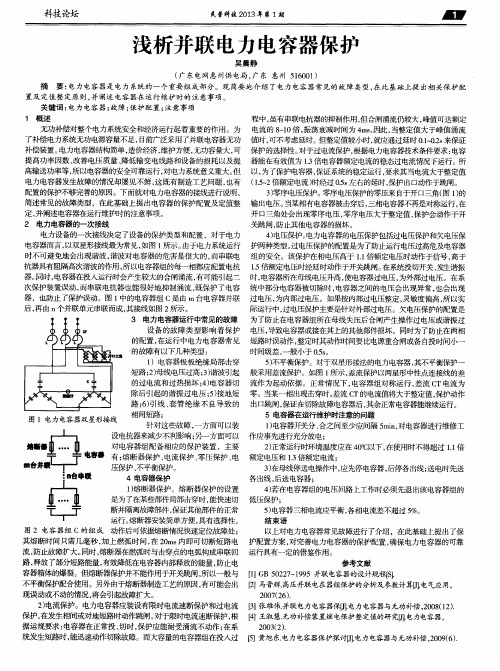 浅析并联电力电容器保护