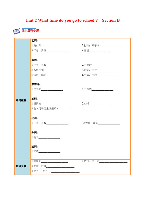 Unit 2 Section B-2022-2023学年七年级英语下册课后培优分级练(人教版)