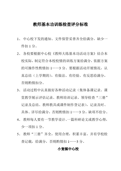 教师基本功训练检查评分标准