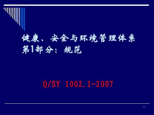 QSY1002.1标准(HSE管理体系)