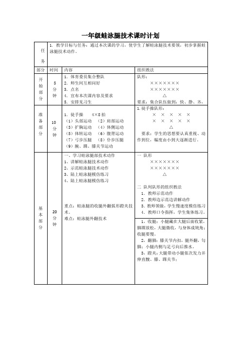 新人教版一至二年级体育《选用教材(可替换为校本内容)  1.游泳  5.蛙泳腿部基本动作》公开课教案_4