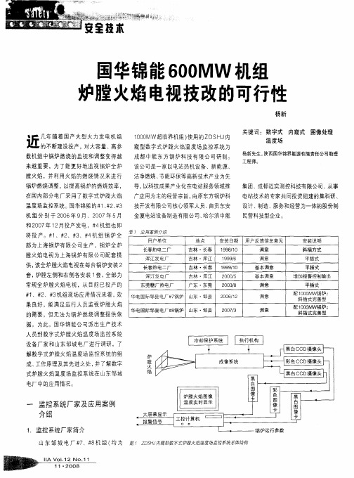 国华锦能600MW机组炉膛火焰电视技改的可行性