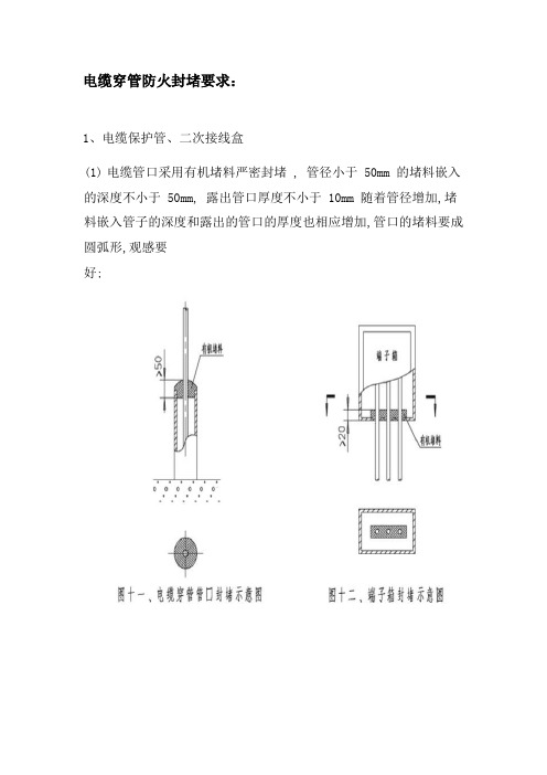 电缆穿管防火封堵要求