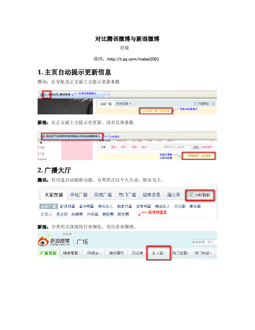 对比腾讯微博与新浪微博