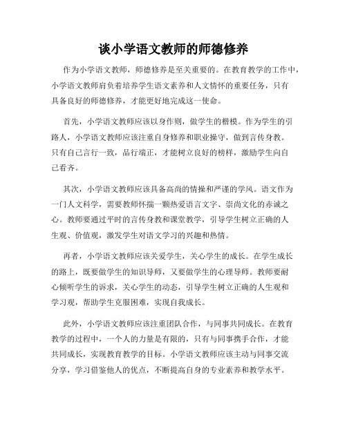 谈小学语文教师的师德修养