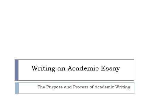 毕业论文指导 Writing an Academic Essay