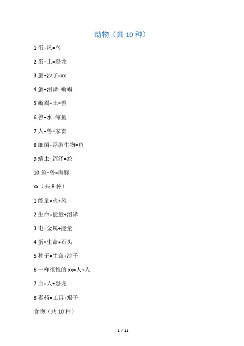 涂鸦上帝合成方法全248种