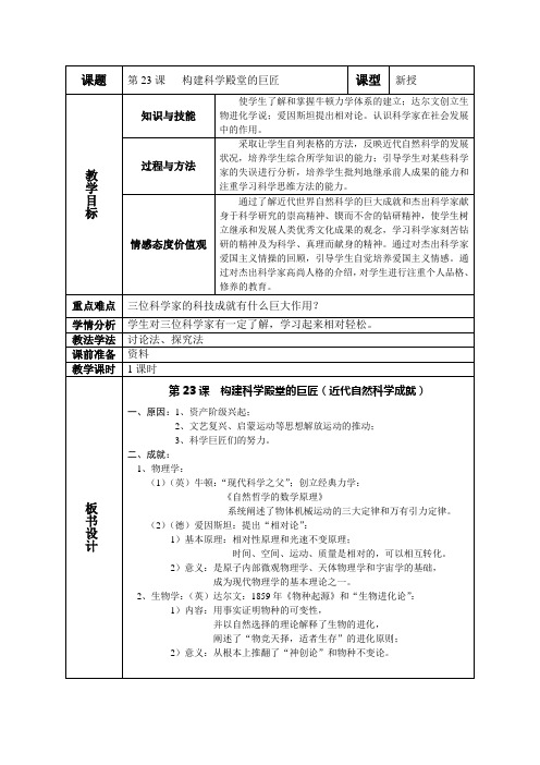 第23课   构建科学殿堂的巨匠