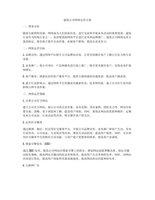 建筑公司网络运营方案