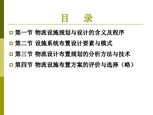 物流系统规划及其分析设计课件5物流设施规划及其布置