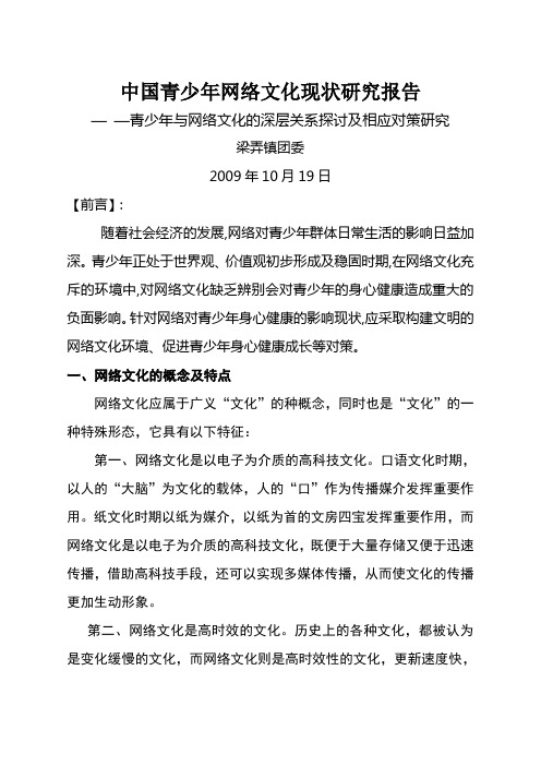 青少年网络文化现状及对策的研究