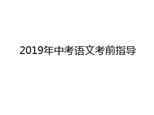 最新2019年中考语文考前指导讲课稿