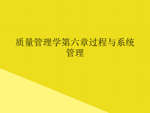 质量管理学第六章过程与系统管理PPT资料(正式版)