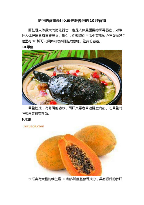 护肝的食物是什么最护肝养肝的10种食物