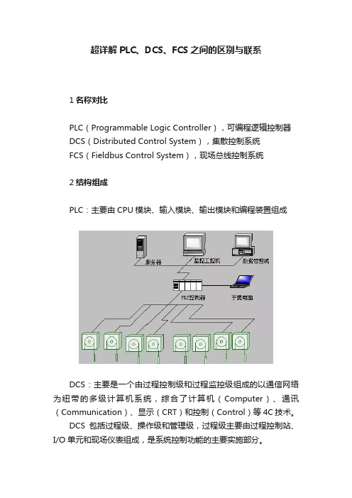 超详解PLC、DCS、FCS之间的区别与联系