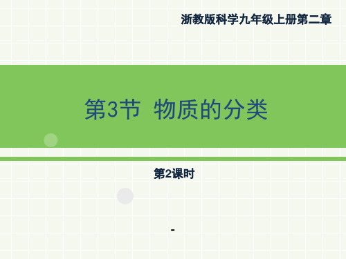 最新浙教版九年级上册科学2.4《物质的分类》2第二课时优秀课件