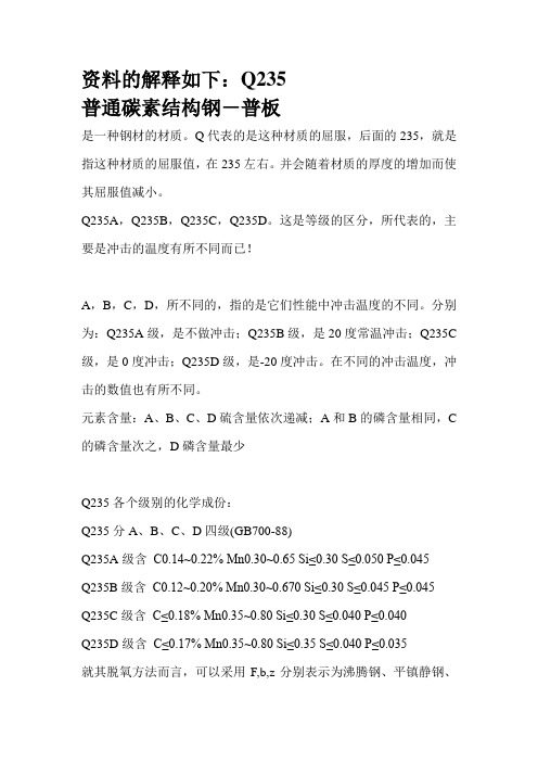 普通碳钢Q235ABCD的型号解释及钢材重量计算方式Word 文档