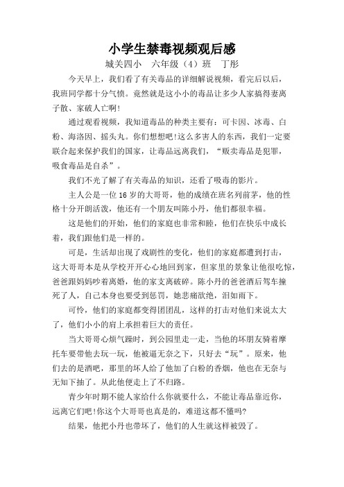小学生禁毒视频观后感