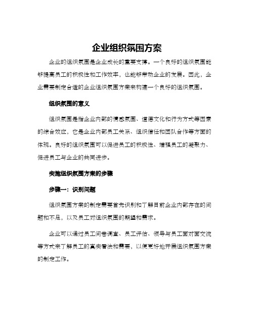 企业组织氛围方案