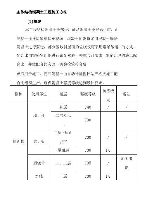 主体结构混凝土工程施工方法