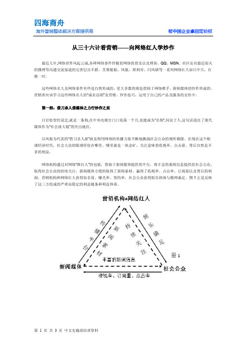 从三十六计看营销——向网络红人学炒作