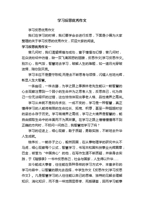 学习反思优秀作文