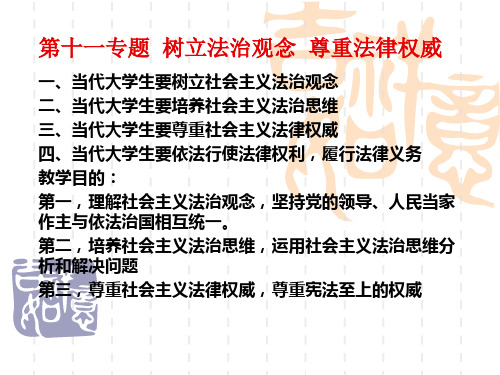 第十一专题思修  树立法治观念  尊重法律权威