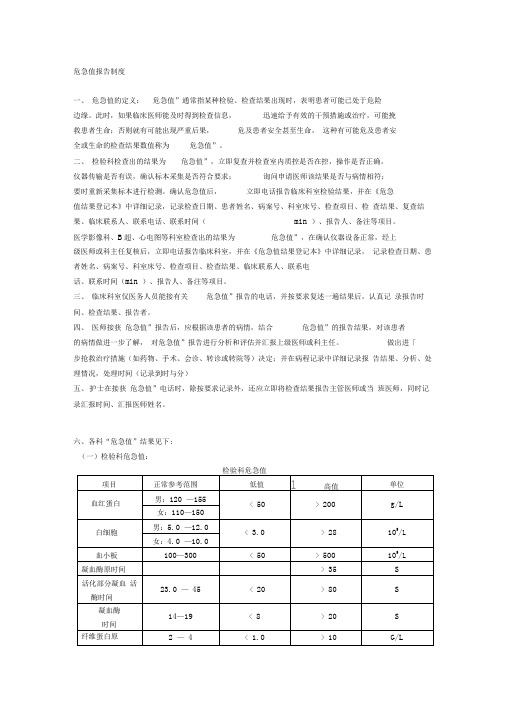 超声危急值报告流程和制度