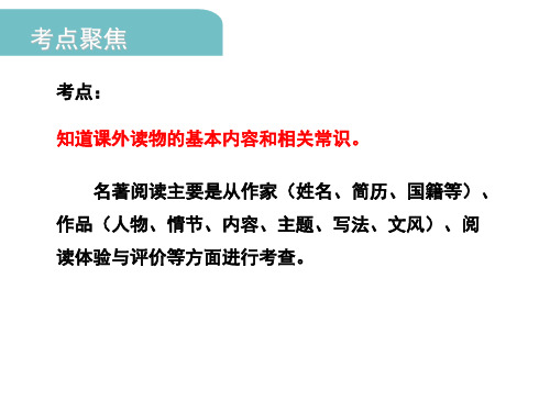 届中考语文安徽专用复习课件：专题3-名著阅读 (共25张PPT)