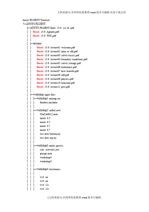 ansysfluent13.0or14.0tutorials教程