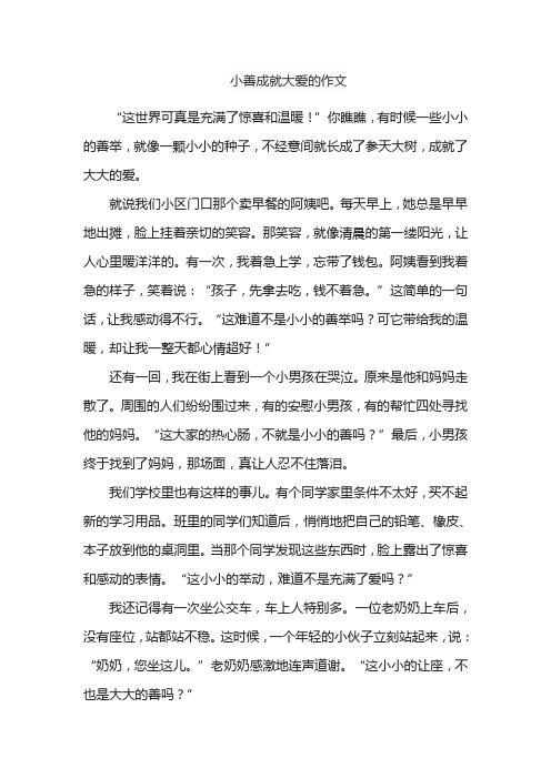 小善成就大爱的作文